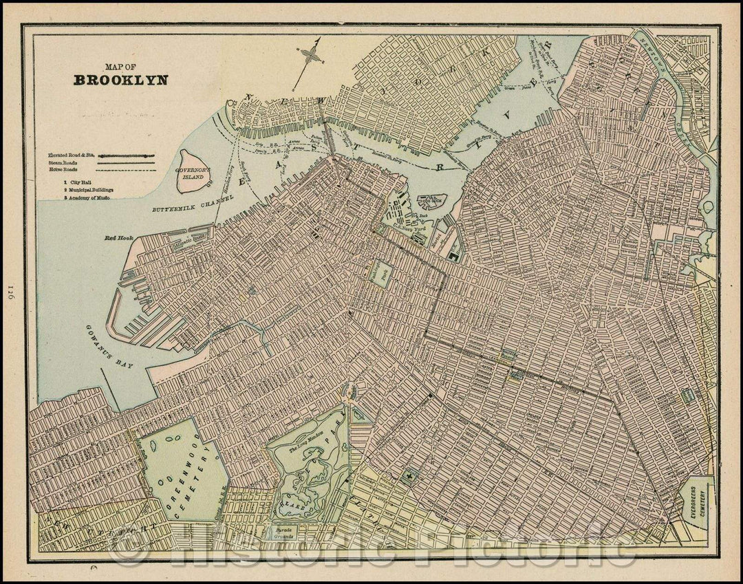 Historic Map - Map of Brooklyn, 1892, George F. Cram v1