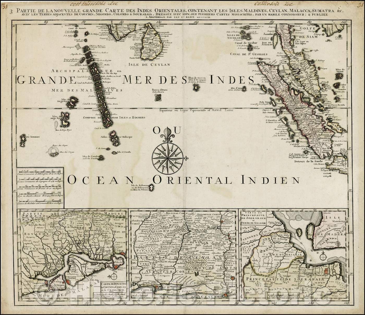 Historic Map - Southeast Asia and India/Indes Orientales, Contenant les Isles Maldives, Ceylan, Malacca, Sumatra Avec, 1788 v2