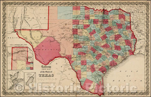 Historic Map - Colton's New Map of the State of Texas, 1859, Joseph Hutchins Colton v2