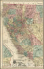 Historic Map - Map of the States of California and Nevada, 1876, Thompson - Vintage Wall Art