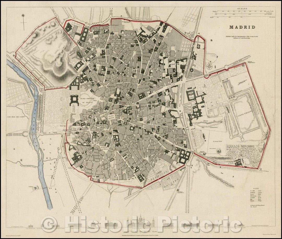 Historic Map - Madrid, Spain, 1831, SDUK v1