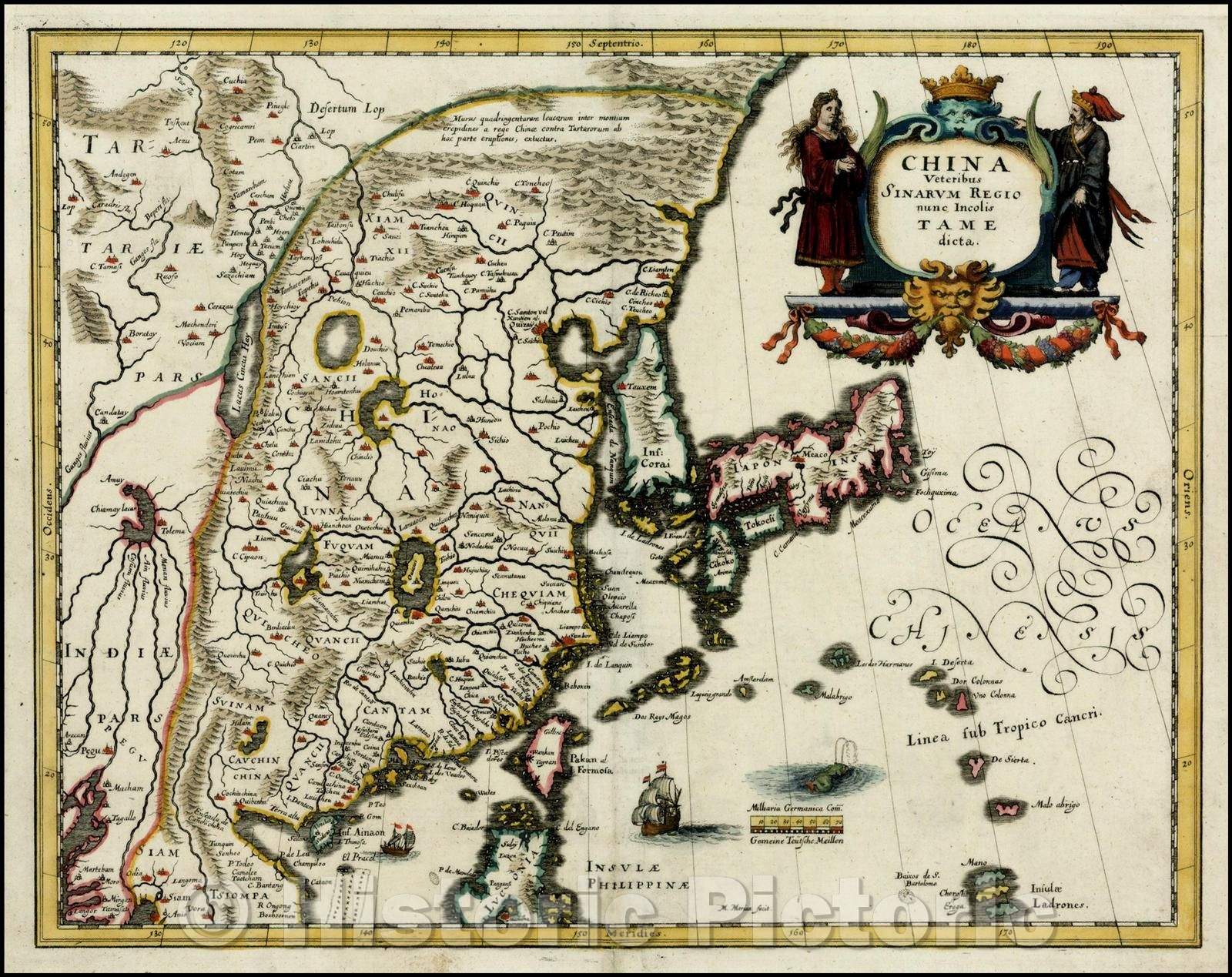 Historic Map - China Veteribus Sinarum Regio numc Incolis Tame, 1636, Matthaus Merian v2