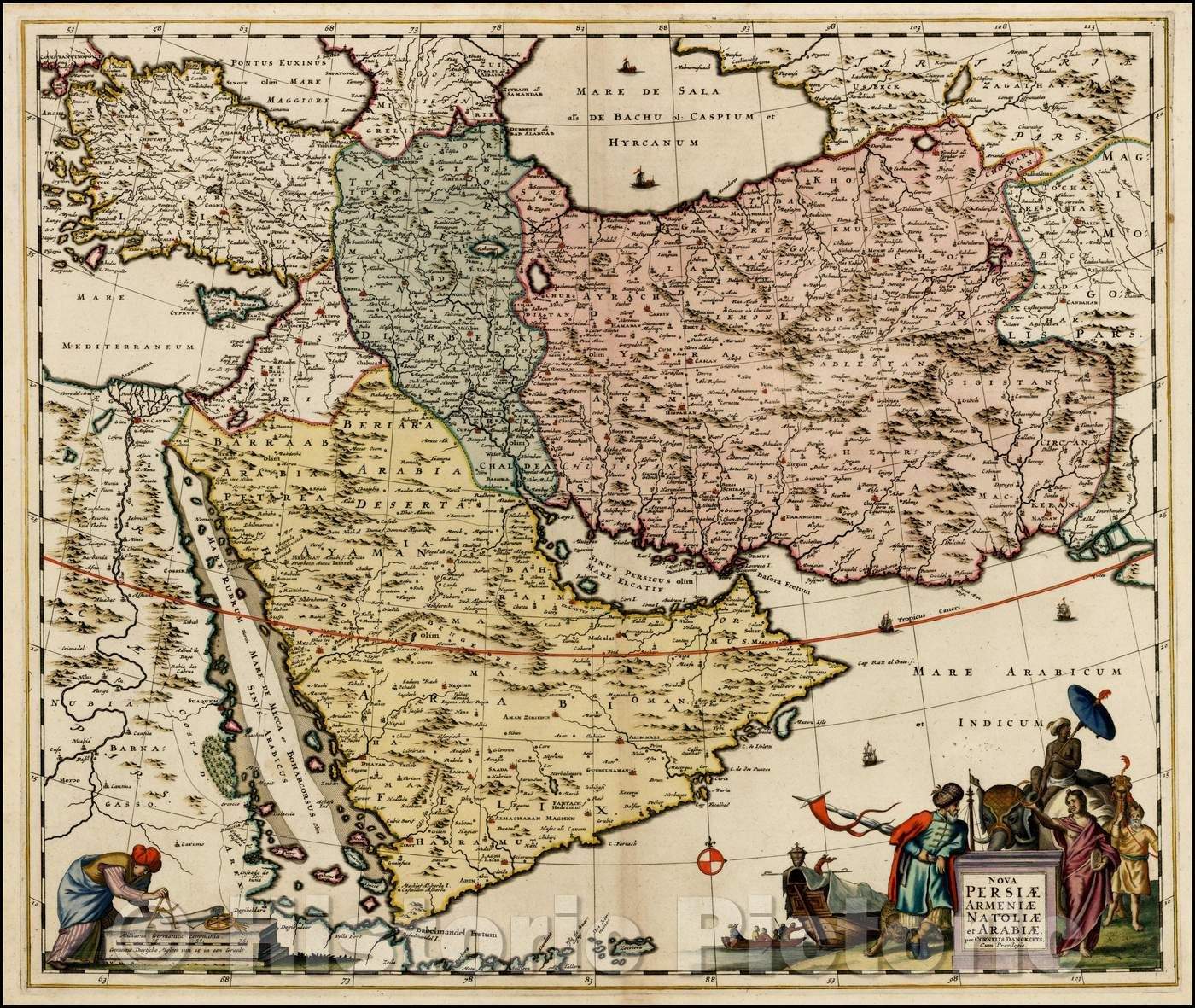 Historic Map - Nova Persiae Armeniae Natoliae et Arabiae shows Cyprus, 1680, Cornelis II Danckerts v2