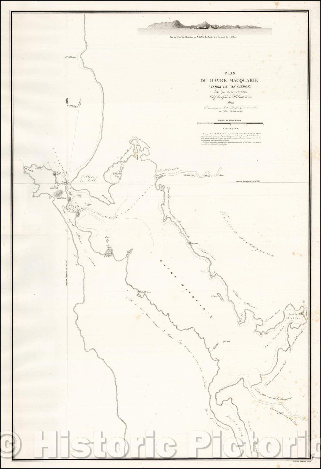 Historic Map - Plan Du Golfe De Palerme Et Des Environs Par W.H. Smyth/Plan of the Gulf of Palermo, with two Views of the approaches to the Bay, 1827 - Vintage Wall Art