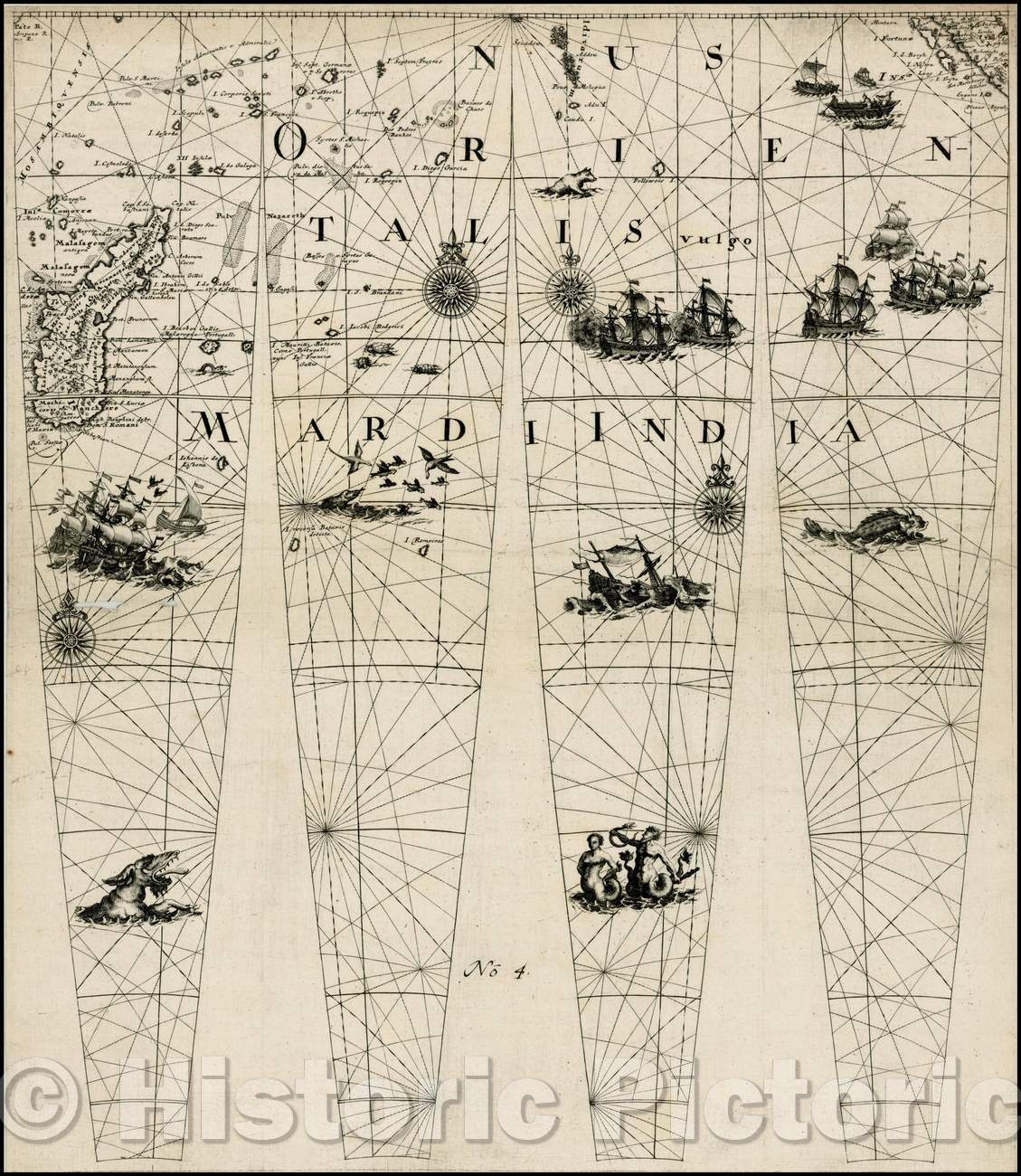 Historic Map - Madgascar & Indian Ocean - Untitled Globe Gores), 1751, Johann Friedrich Endersch - Vintage Wall Art