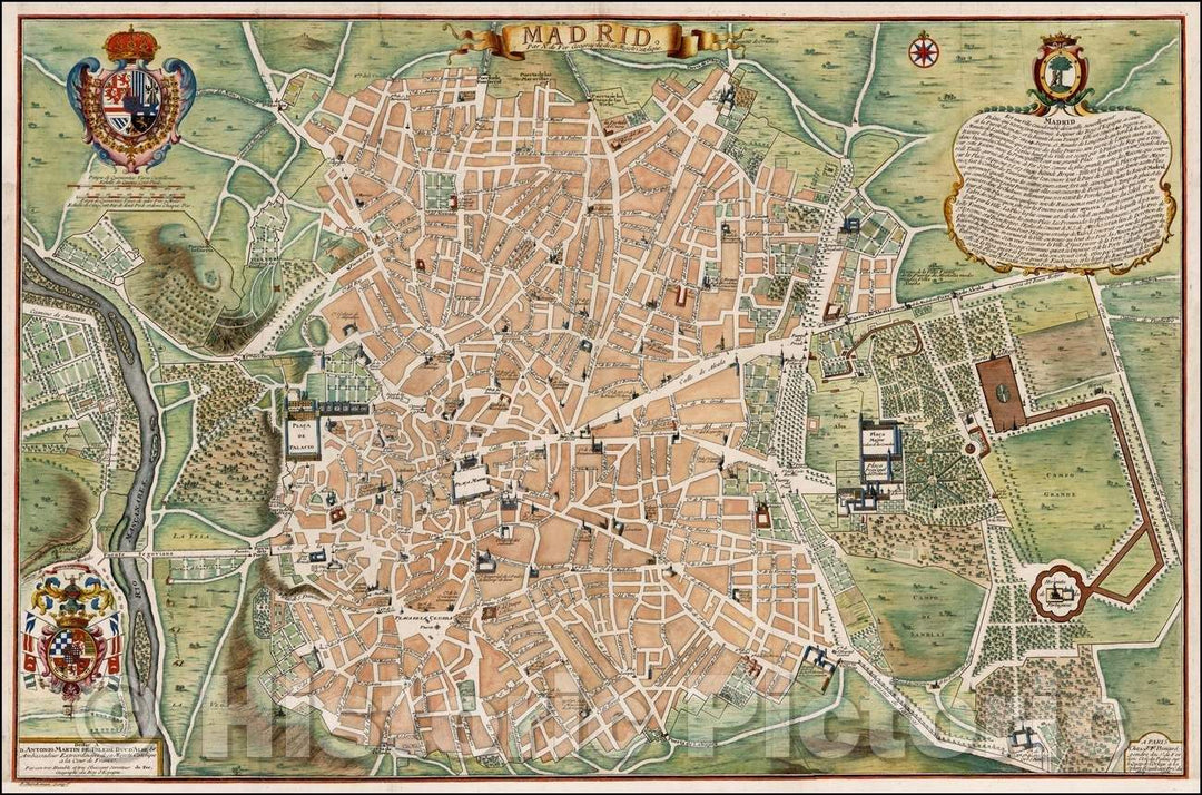 Historic Map - Madrid, 1705, Nicolas de Fer v1