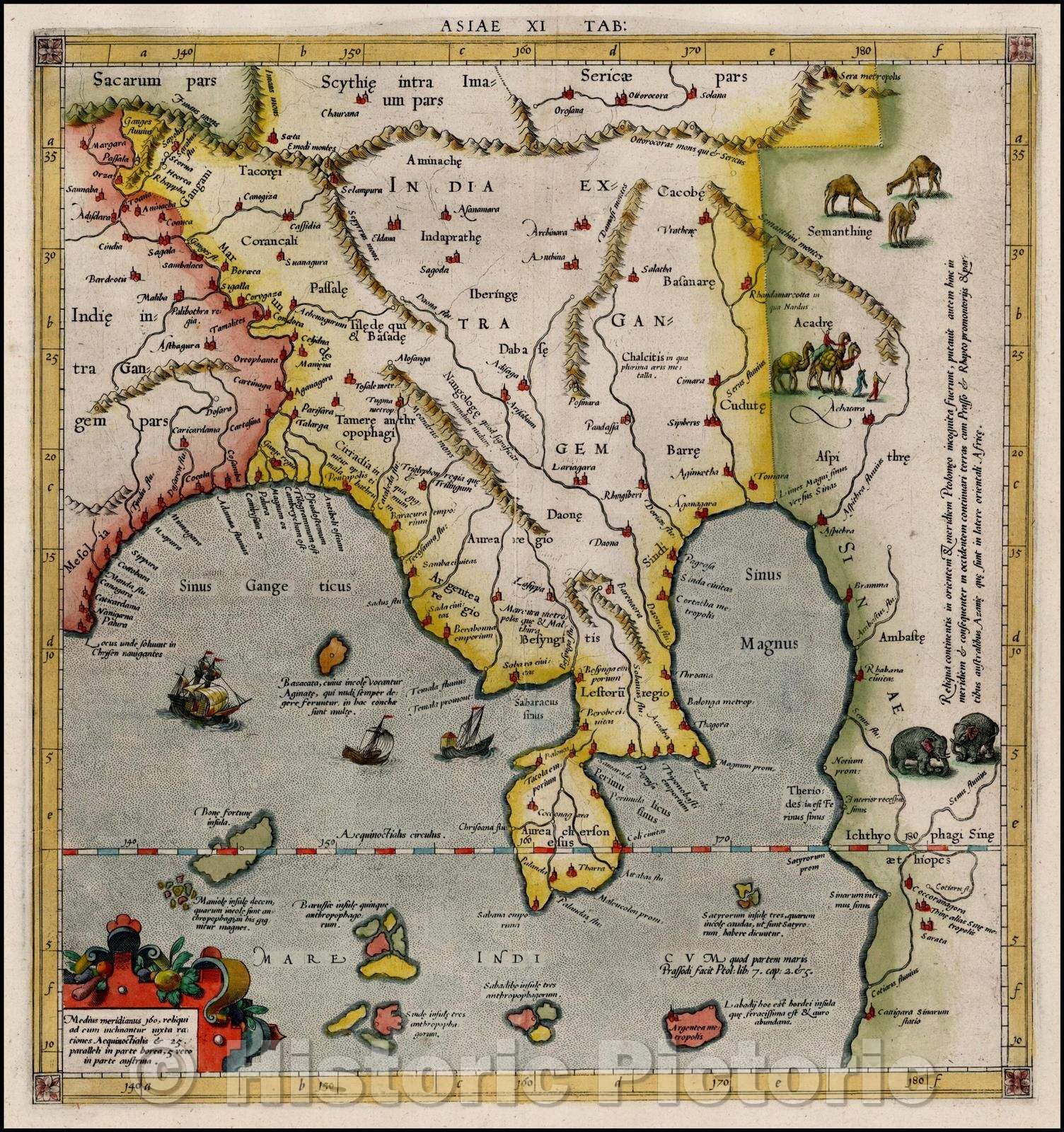 Historic Map - Asiae XI Tab, 1595, Gerard Mercator - Vintage Wall Art