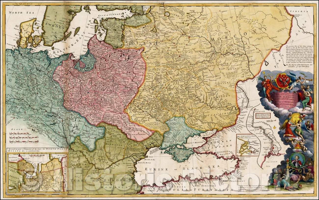 Historic Map - Moscovy, Poland, Little Tartary, and ye Black Sea, 1729, Herman Moll v3