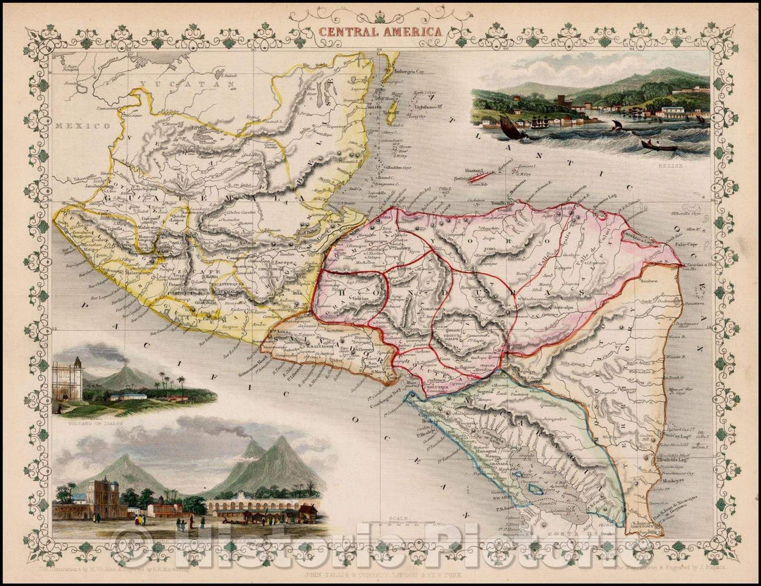 Historic Map - Central America, 1851, John Tallis v1