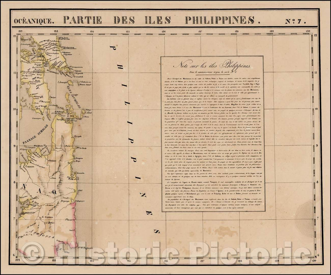 Historic Map - Partie Des Iles Philippines. :: Mindanao, Leyte, Passage Sirigao, north to Buruhan and I. Billiran,south to Cape San Augustin, B. Tagloe, 1825 - Vintage Wall Art