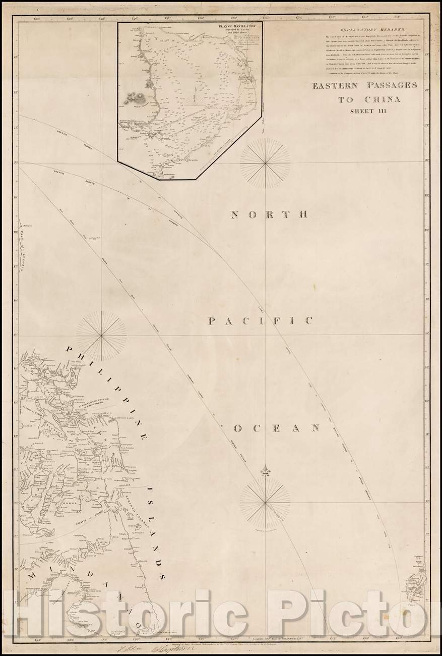 Historic Map - Eastern Passages To China Sheet III (Philippines, with Manilla Bay), 1828, James Horsburgh - Vintage Wall Art