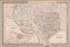 Historic Map - County Map of The State of Texas Showing also portions of the Adjoining States and Territories, 1879, Samuel Augustus Mitchell Jr. v1