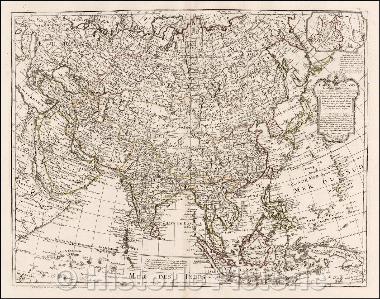 Historic Map - Carte D'Asie dressee pour l'usage du Roy/From Asia map drawn for the use of Roy. 1772 (Shows Juan de Gama Land!), 1762, Philippe Buache - Vintage Wall Art