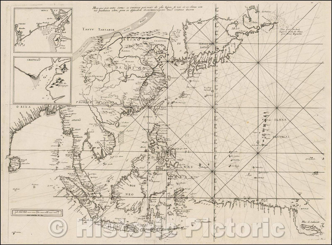 Historic Map - Southeast Asia, China, 1663, Melchisedec Thevenot - Vintage Wall Art