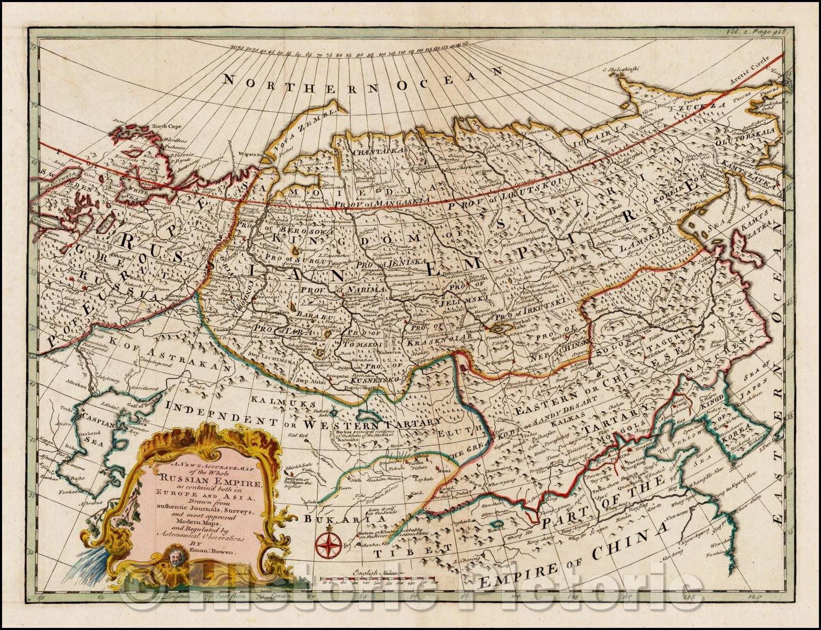 Historic Map - A New & Accurate Map of the Whole Russian Empire, as contained both in Europe and Asia, 1747, Emanuel Bowen v1