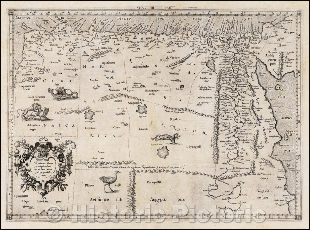 Historic Map - Afr III Tab (Libya and Egypt), 1578, Gerard Mercator - Vintage Wall Art