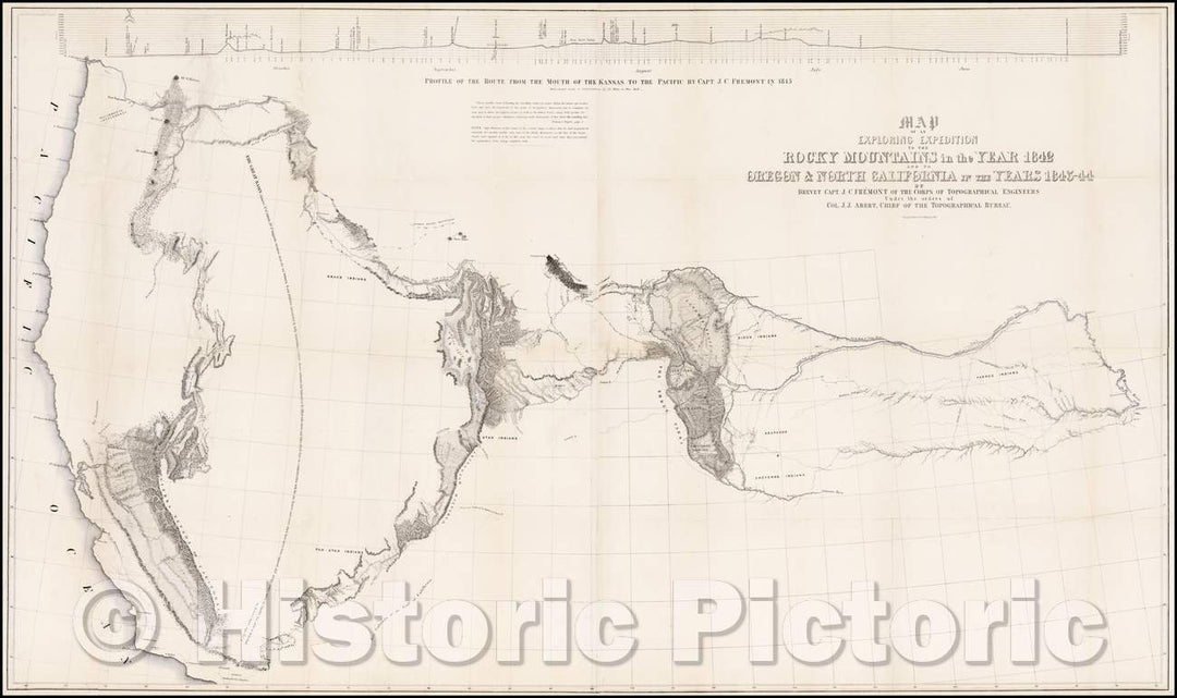 Historic Map - Map of an Exploring Expedition To The Rocky Mountains in the Years 1842 and to Oregon & North California in the Years 1843-44, 1845 v4