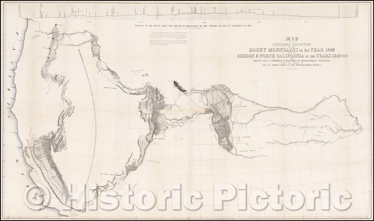 Historic Map - Map of an Exploring Expedition To The Rocky Mountains in the Years 1842 and to Oregon & North California in the Years 1843-44, 1845 v4