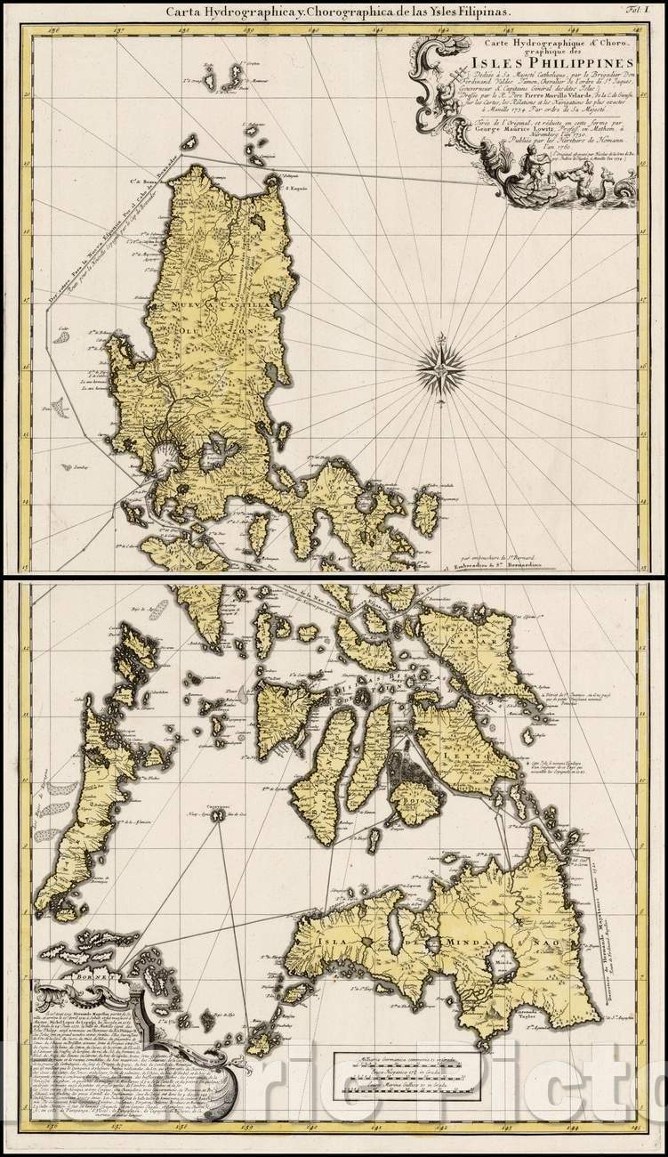 Historic Map - Carte Hydrographique & Chorographique des Isles Philippines Dediee a Sa. Majeste Catholique, par le Brigadier Don Ferdinand Valdes Tamon, 1760 v1