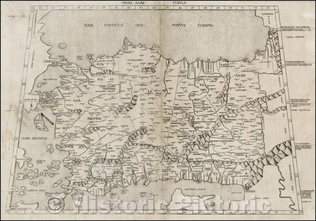 Historic Map - Prima Asiae Tabula (Asia Minor & Cyprus) / Map of Turkey/Asia Minor, 1478 Rome edition of Ptolemy's Geography, 1478, Claudius Ptolemy - Vintage Wall Art