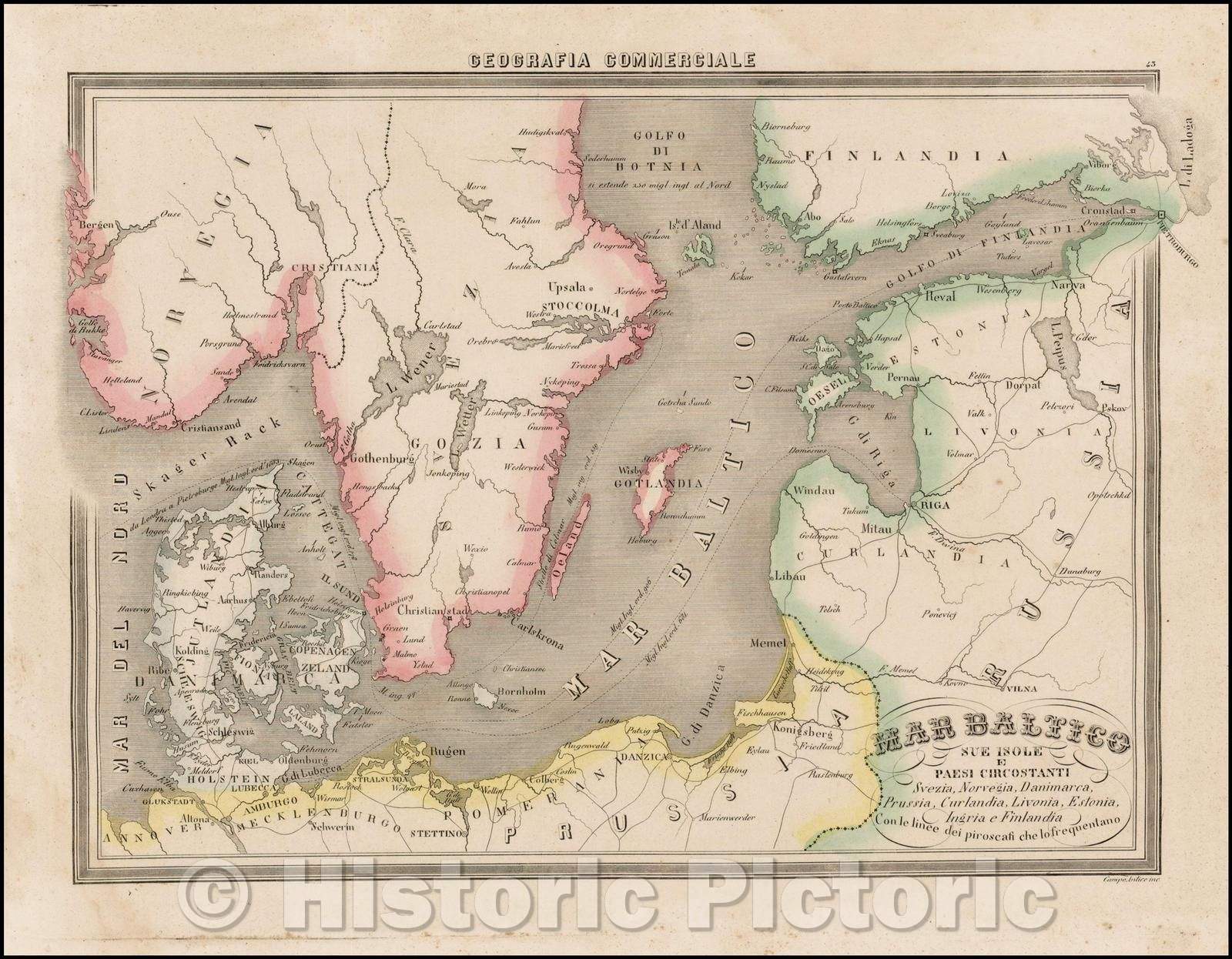 Historic Map - Mar Baltico sue Isole E Paesi Circostanti Suezia, Norvegia, Danimarca, Prussia, Curlandia/Map of Northern and Western Africa, 1850 - Vintage Wall Art