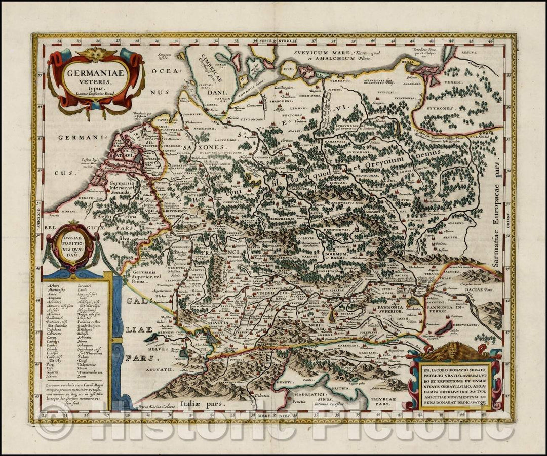 Historic Map - Germaniae Veteris typus/Jansson's Map of the Ancient German Empire in Northern Europe, 1603, Jan Jansson - Vintage Wall Art