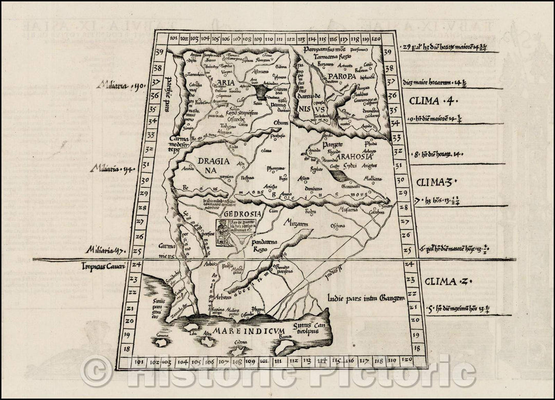 Historic Map - Tabula IX Asiae Pakistan & India, 1535, Lorenz Fries v1