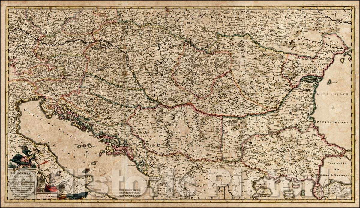 Historic Map - Regni Hungariae, Transilvaniae :: Transilvania of the Kingdom of Hungary, 1670 - Vintage Wall Art