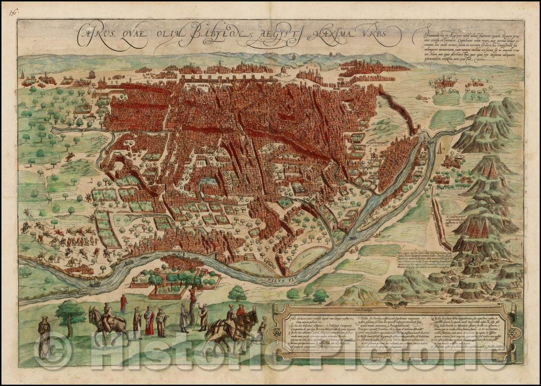 Historic Map - Cairus Quae Olim Babylon Aegypt Maxima Urbs, 1572, Georg Braun v1