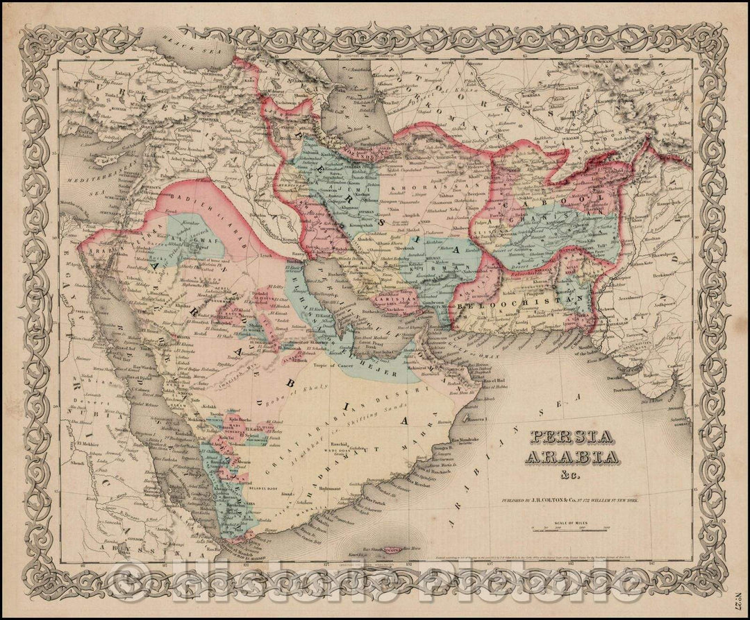 Historic Map - Persia Arabia, 1855, Joseph Hutchins Colton v2