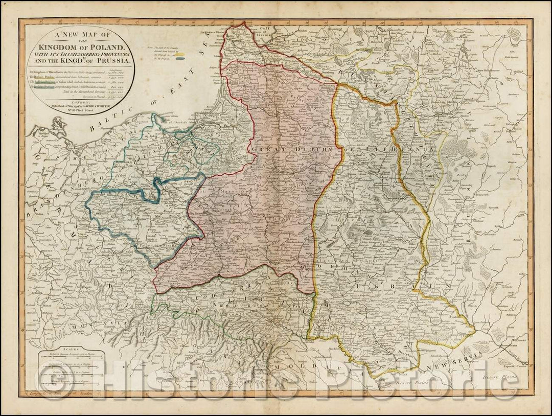 Historic Map - The Kingdom of Poland with its Dismembered Provinces and the Kingdm. Of Prussia, 1794, Laurie & Whittle v2