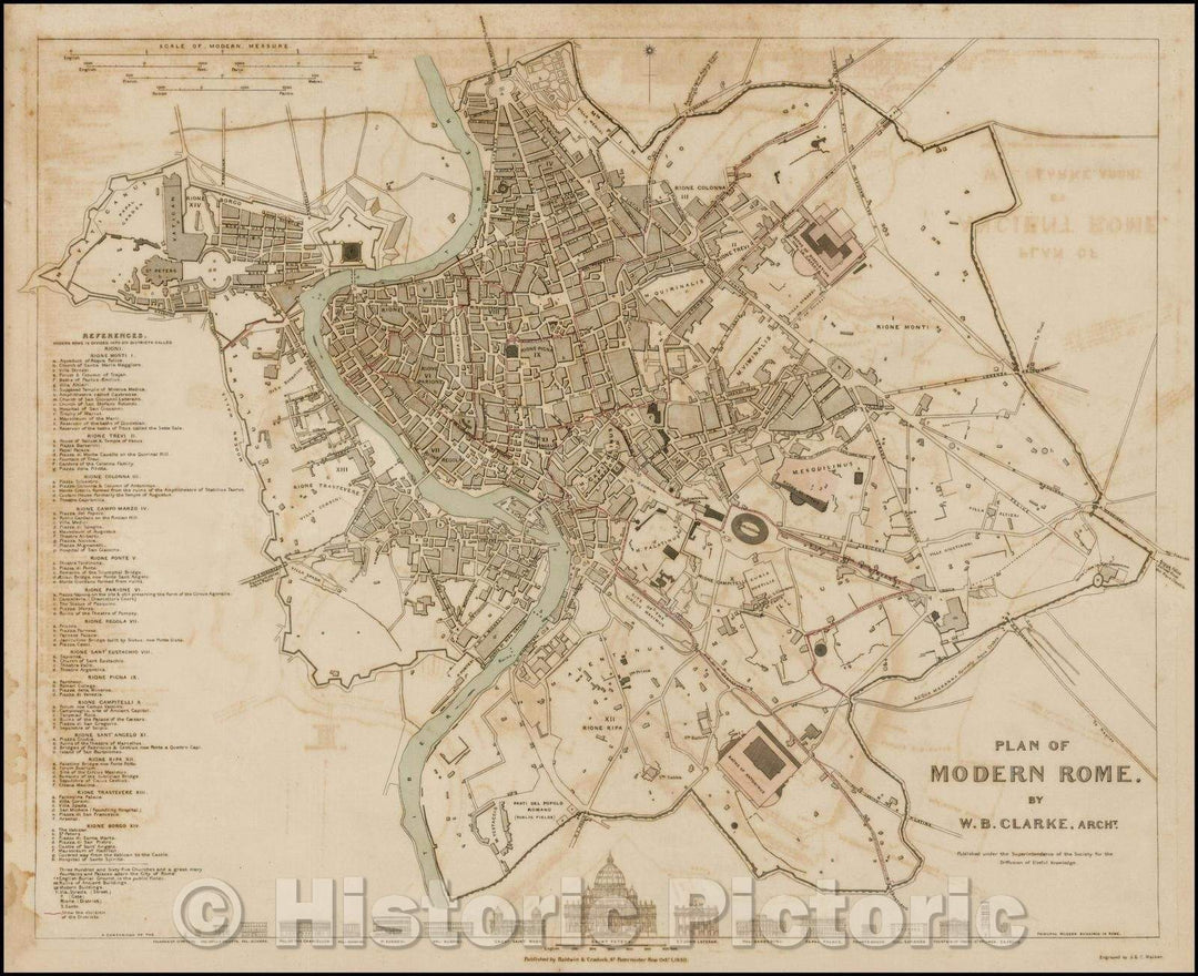 Historic Map - Plan of Modern Rome, 1830, SDUK v2