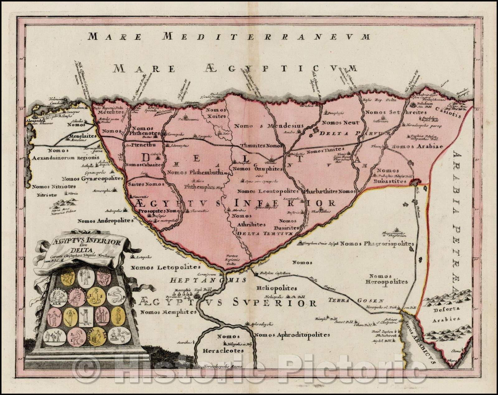 Historic Map - Aegyptus Inferior sive Delta, 1718, Christopher Weigel v1