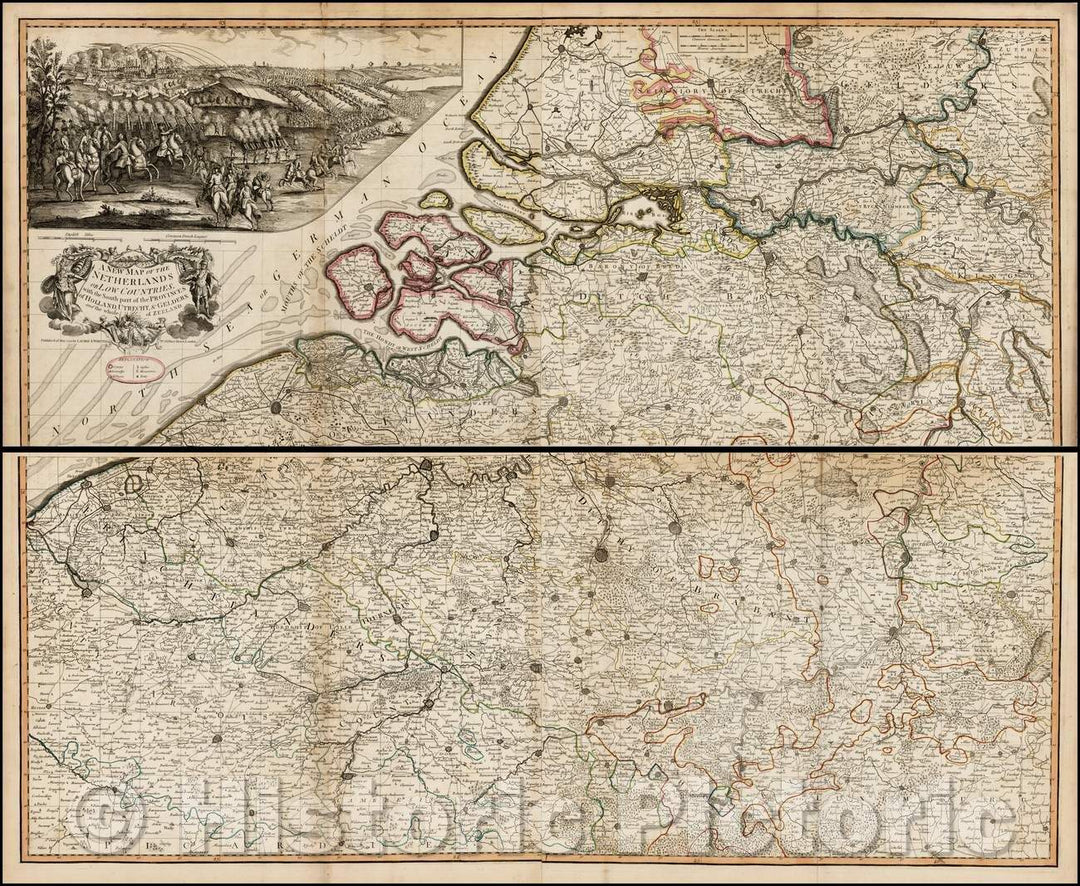 Historic Map - The Netherlands or Low Countries, with the South Part of the Provinces of Holland, Utrecht & Gelders, and the whole of Zeeland, 1794 - Vintage Wall Art