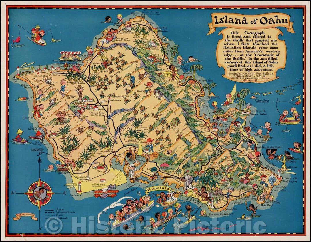 Historic Map - Island of Oahu, 1931, Ruth Taylor White v1