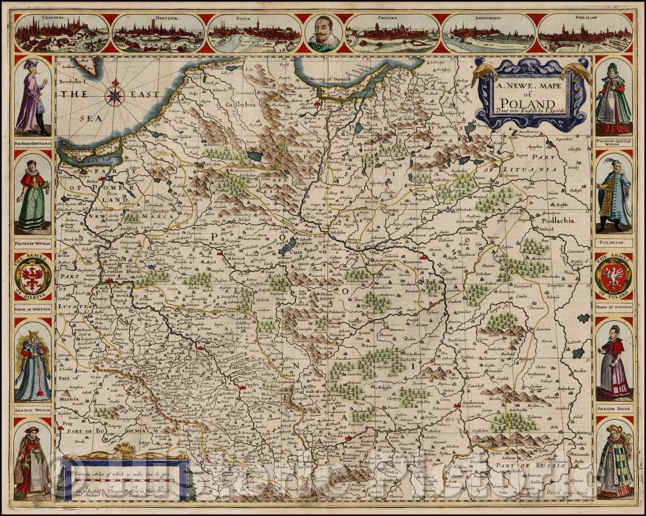 Historic Map - A Newe Mape of Poland Done into English, 1676, John Speed v2