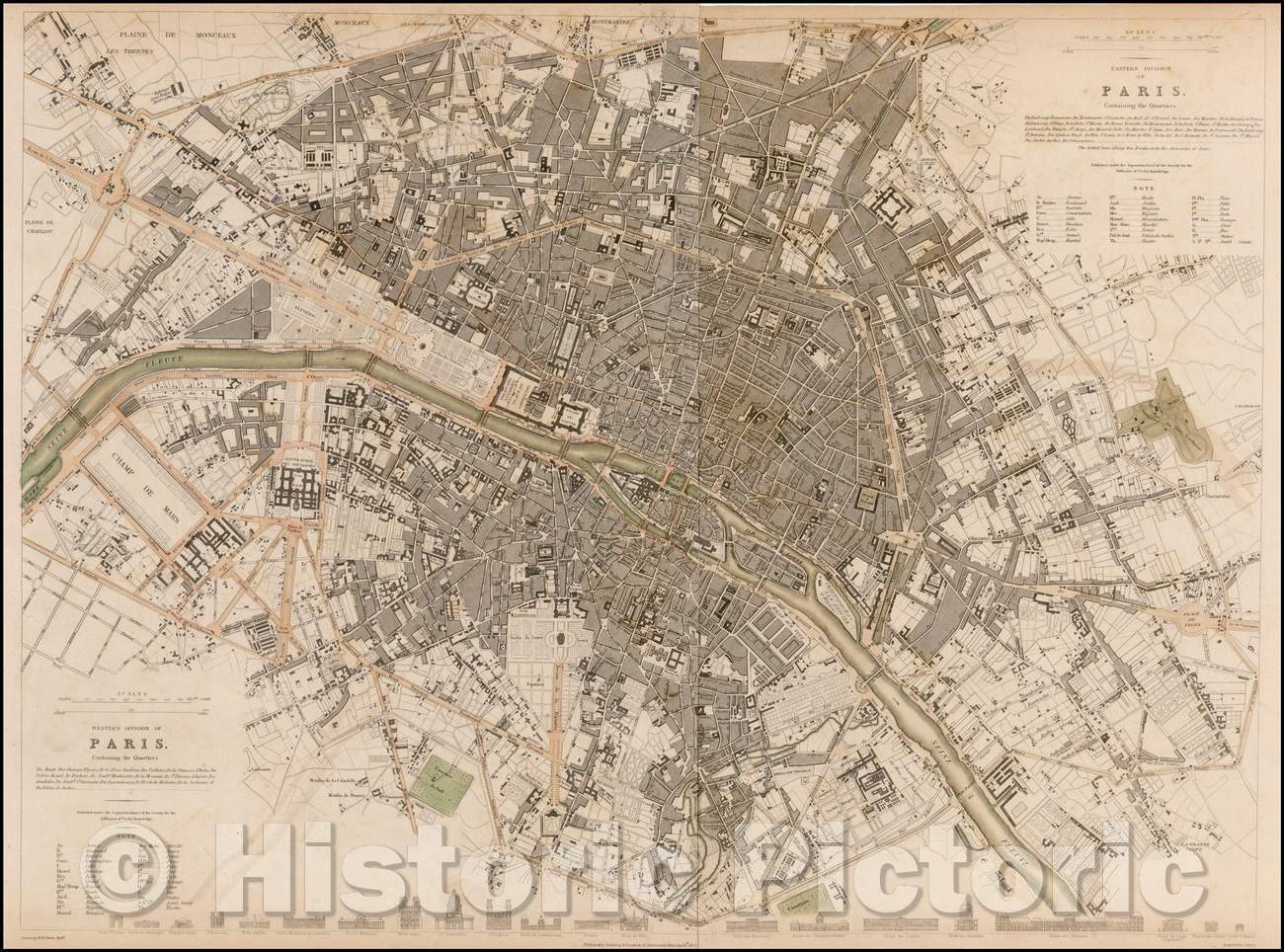 Historic Map - Paris, 1834, SDUK v1