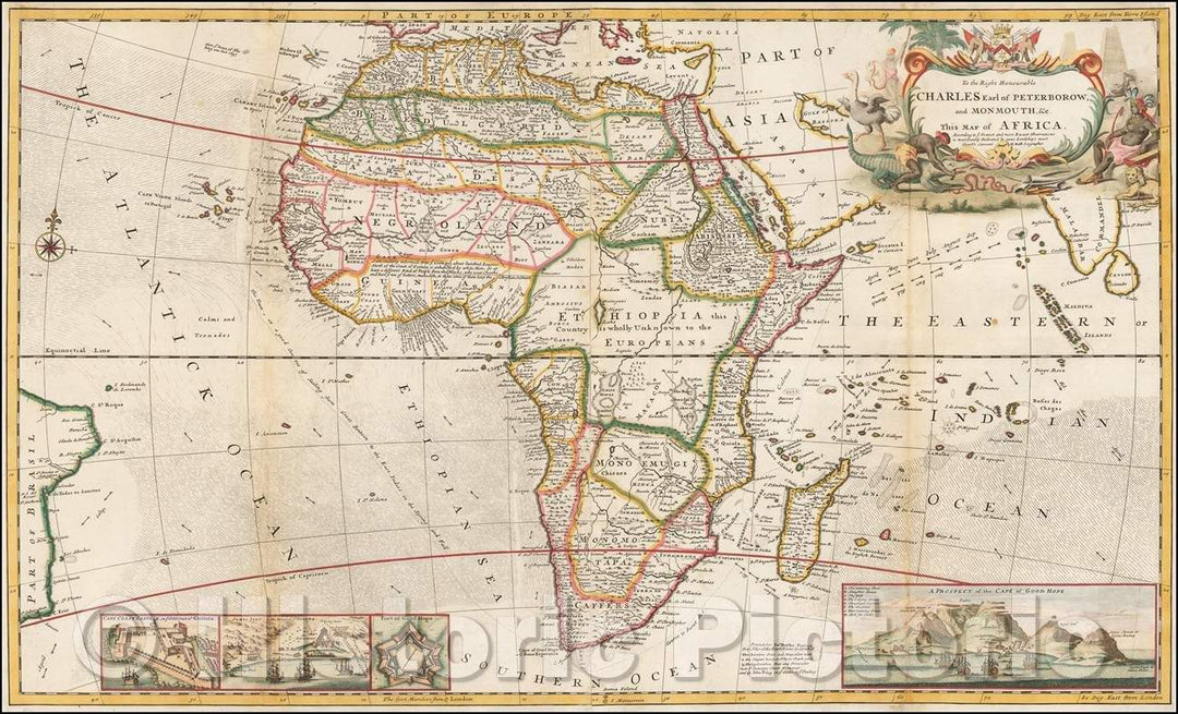 Historic Map - This Map of Africa, 1720, Herman Moll - Vintage Wall Art