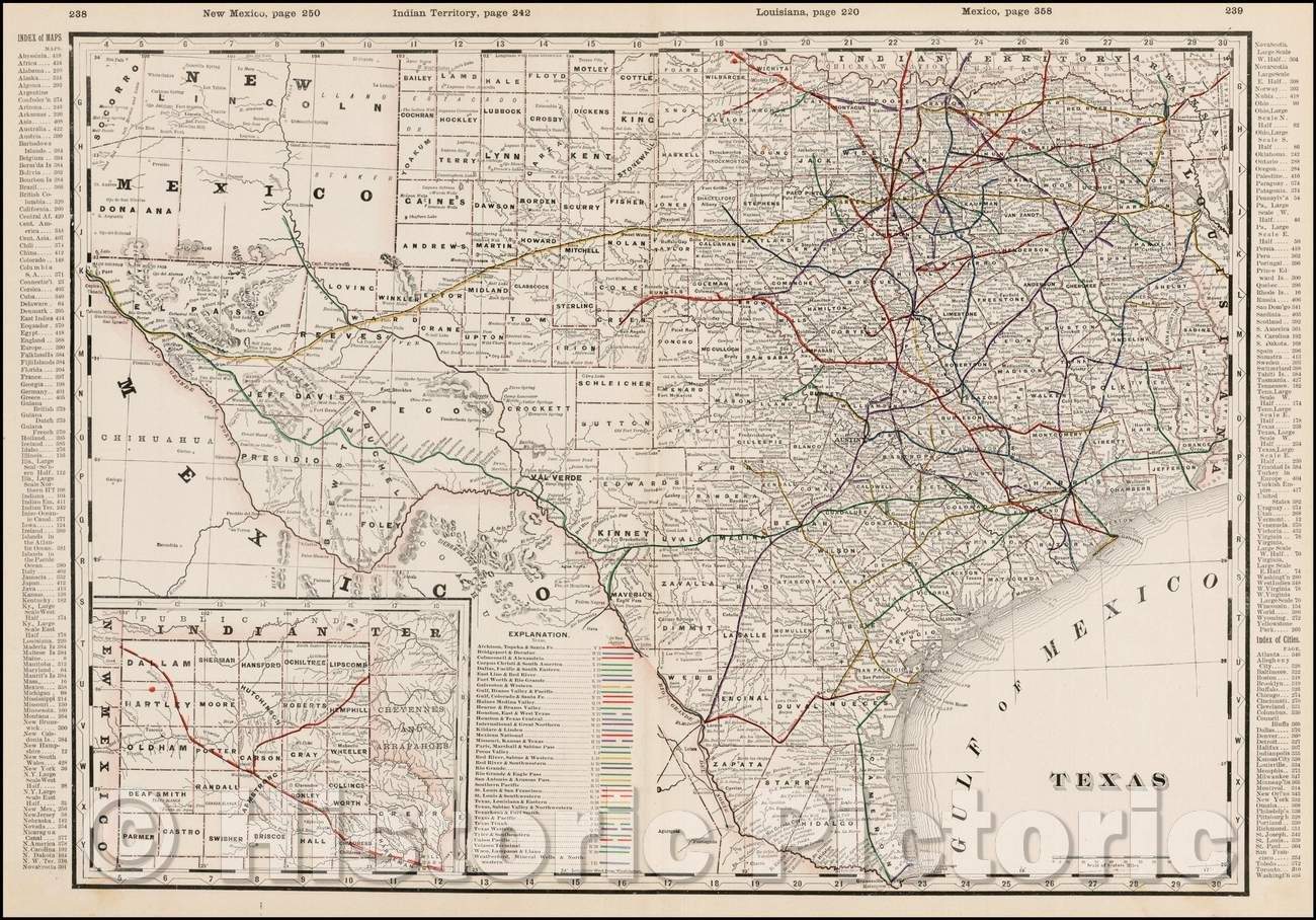 Historic Map - Texas, 1896, George F. Cram v1