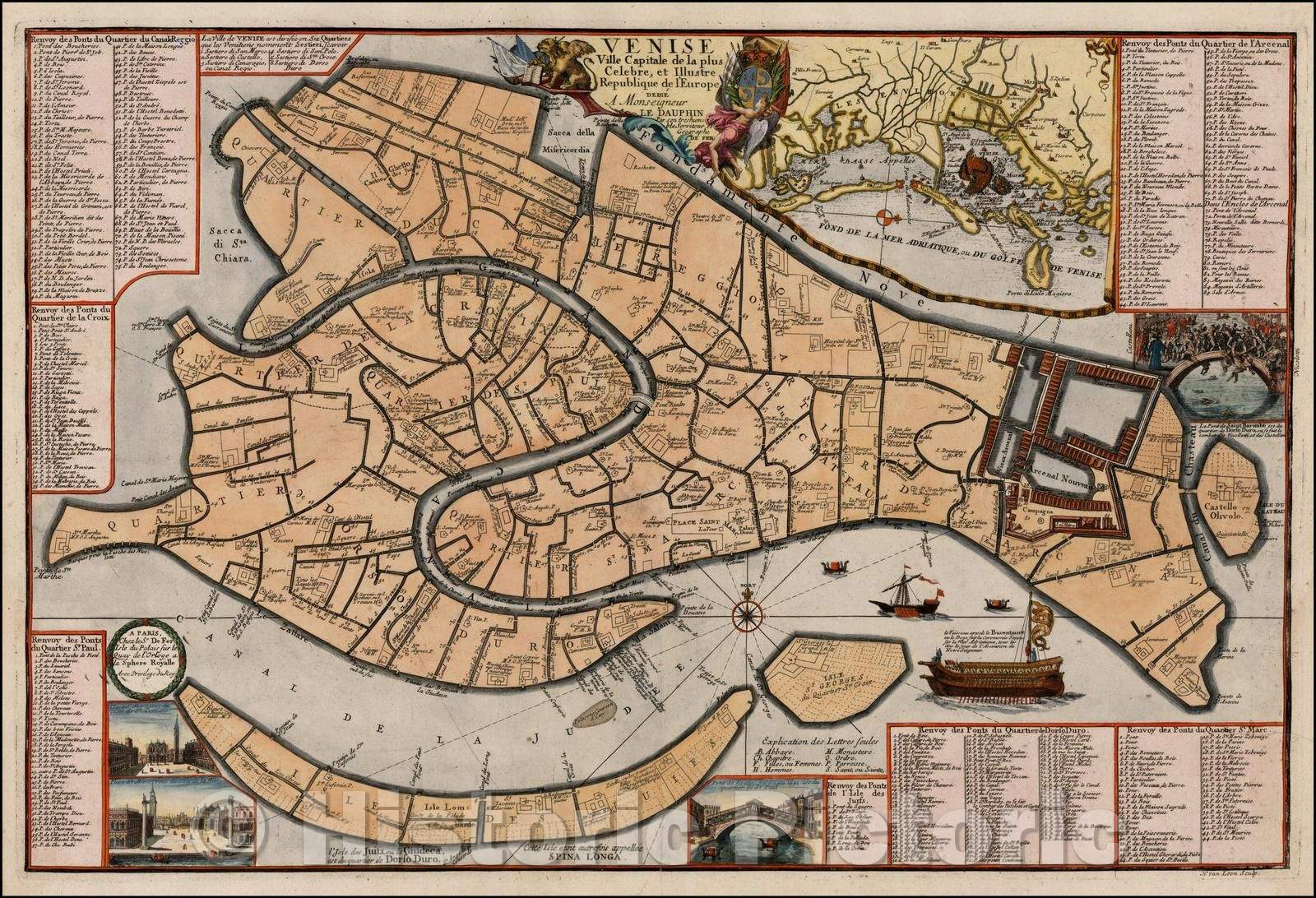 Historic Map - Venise Ville Capitale de la plus Celebre, et Illustre Republique de l'Europe, 1695, Nicolas de Fer v2