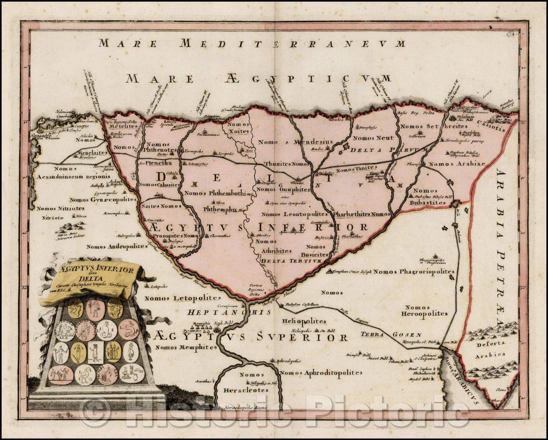 Historic Map - Aegyptus Inferior sive Delta, 1718, Christopher Weigel v2