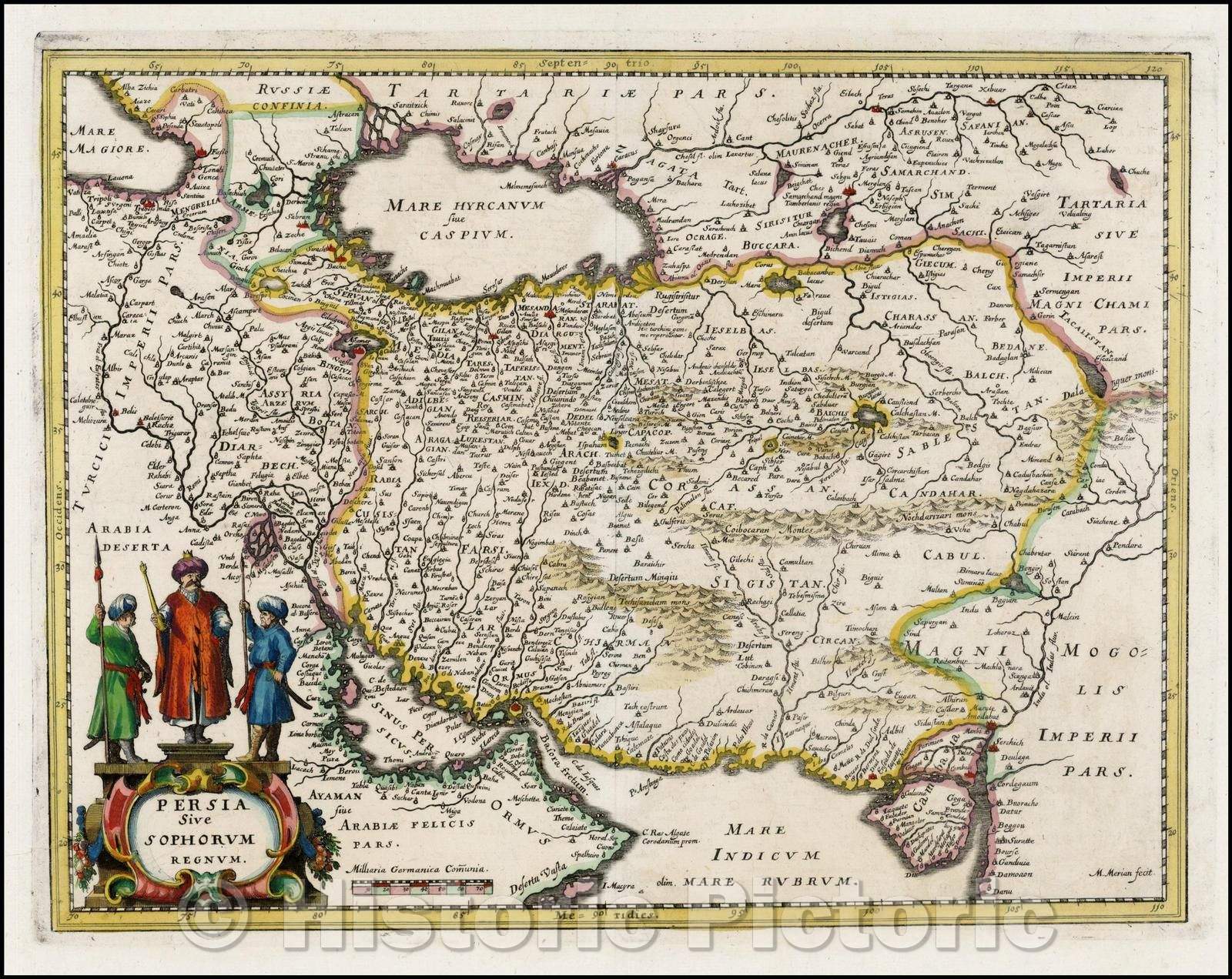 Historic Map - Persia Sive Sophorum Regnum, 1636, Matthaus Merian - Vintage Wall Art