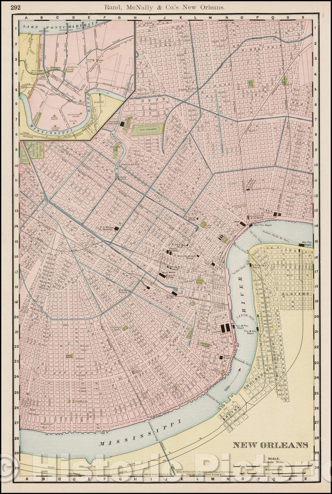 Historic Map - New Orleans, 1898, William Rand v2