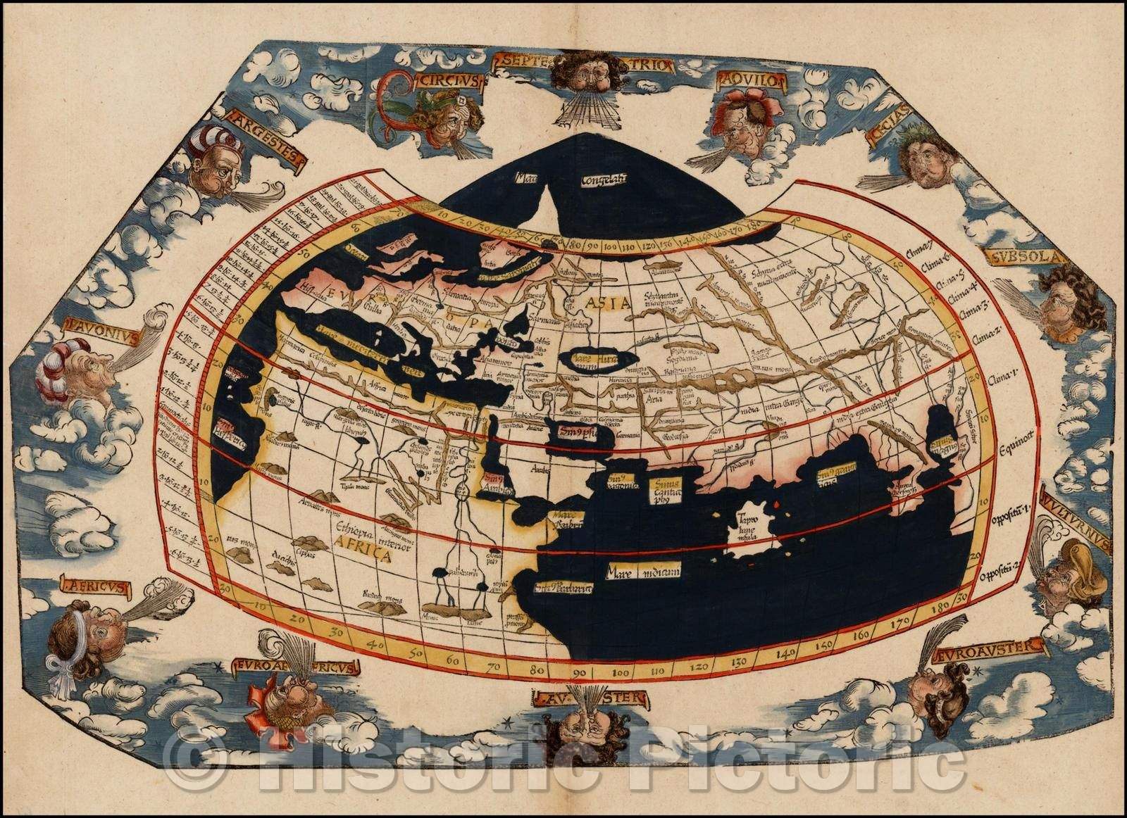 Historic Map - World Map, 1522, Lorenz Fries v2