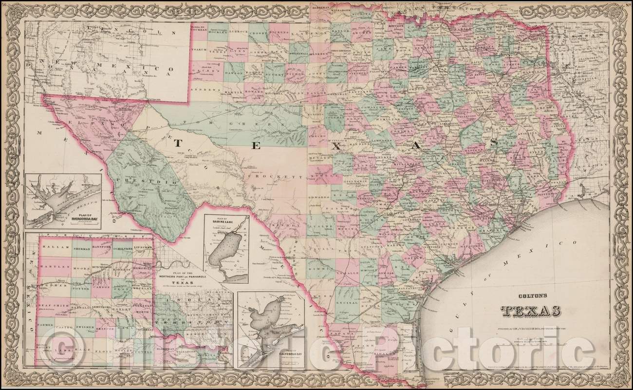 Historic Map - Colton's Texas, 1873, G.W. & C.B. Colton v1