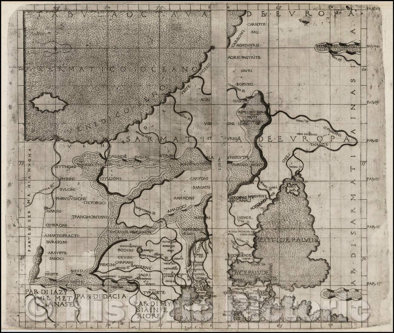 Historic Map - Tabula Octava De Europa (Poland, Lithuania, Russia, Ukraine and Romania) :: Tabula Octavia Europe, Poland, Lithuania, Russia, Ukraine and Romania, 1482 - Vintage Wall Art