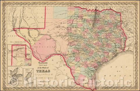 Historic Map - Colton's New Map of the State of Texas, 1856, Joseph Hutchins Colton v1