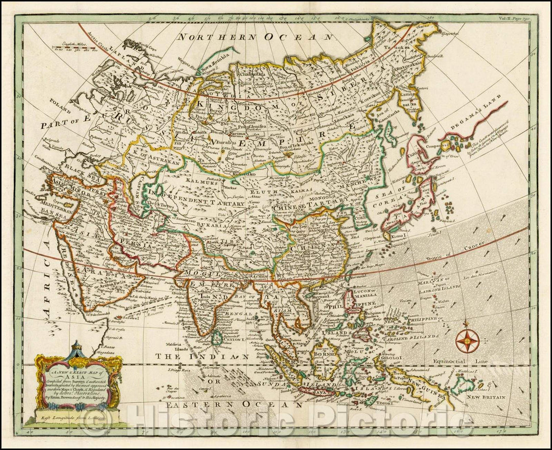 Historic Map - A New & Exact Map of Asia, 1744, Emanuel Bowen v1