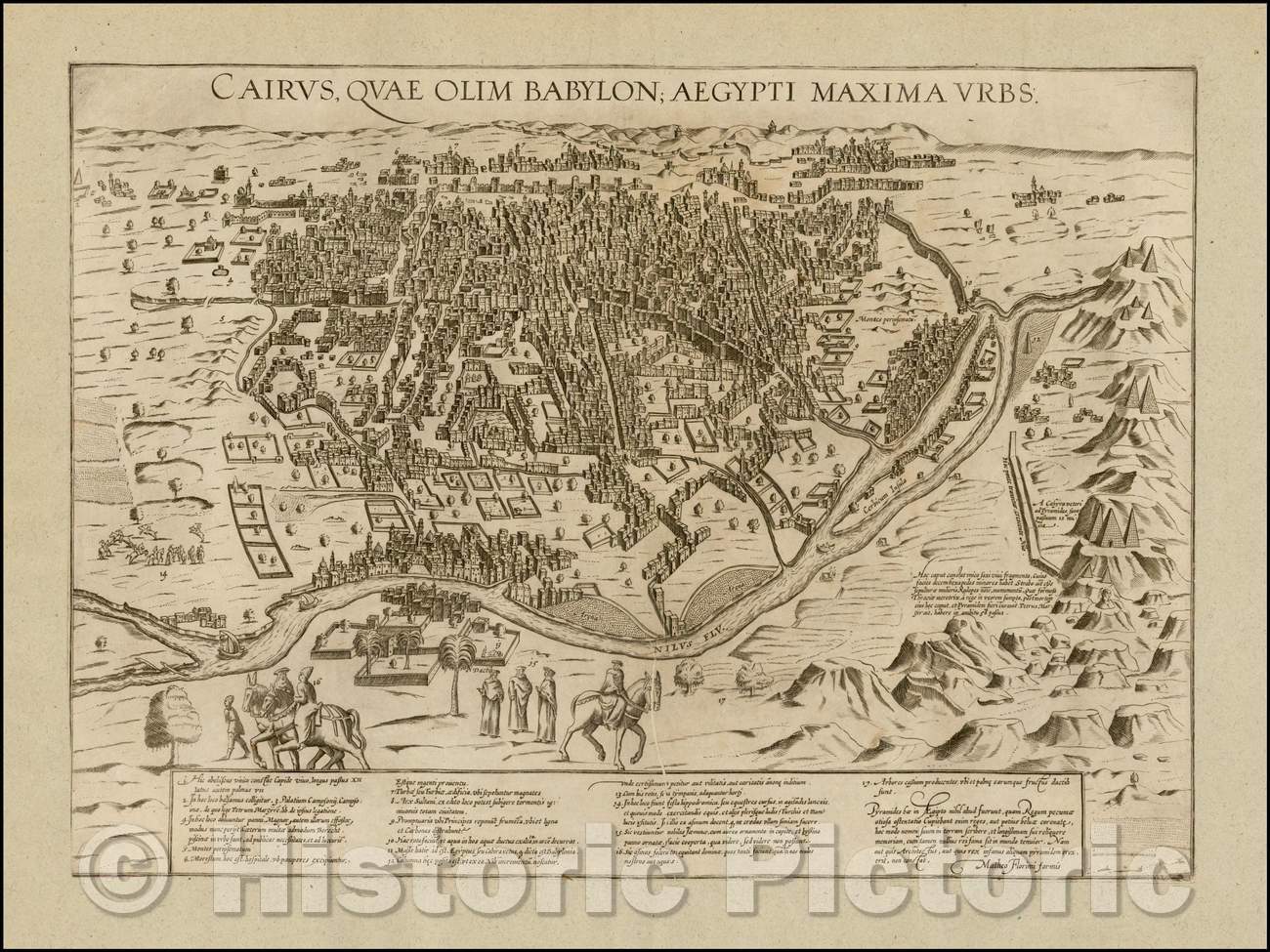 Historic Map - Cairus, Quae Olim Babylon Aegypt Maxima Urbs, 1600, Matteo Florimi - Vintage Wall Art