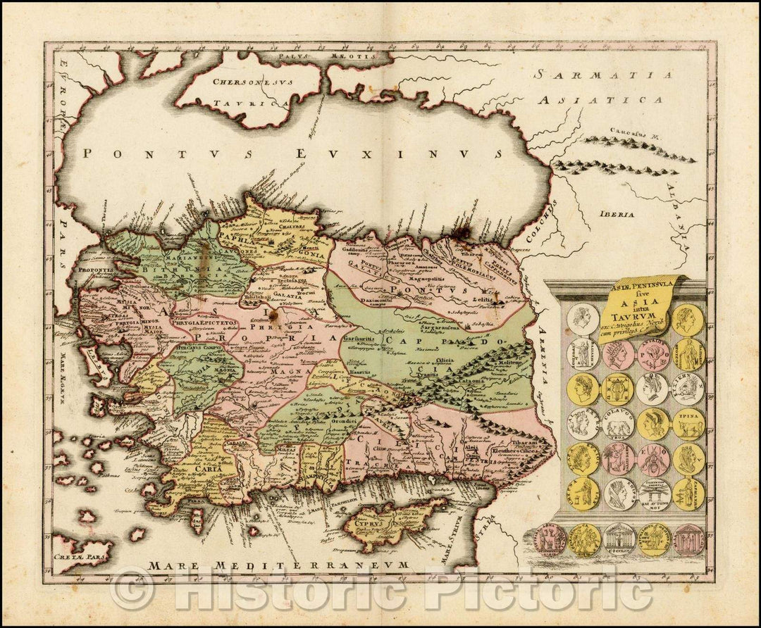 Historic Map - Asiae Peninsula sive Asia intra Taurum, 1718, Christopher Weigel - Vintage Wall Art